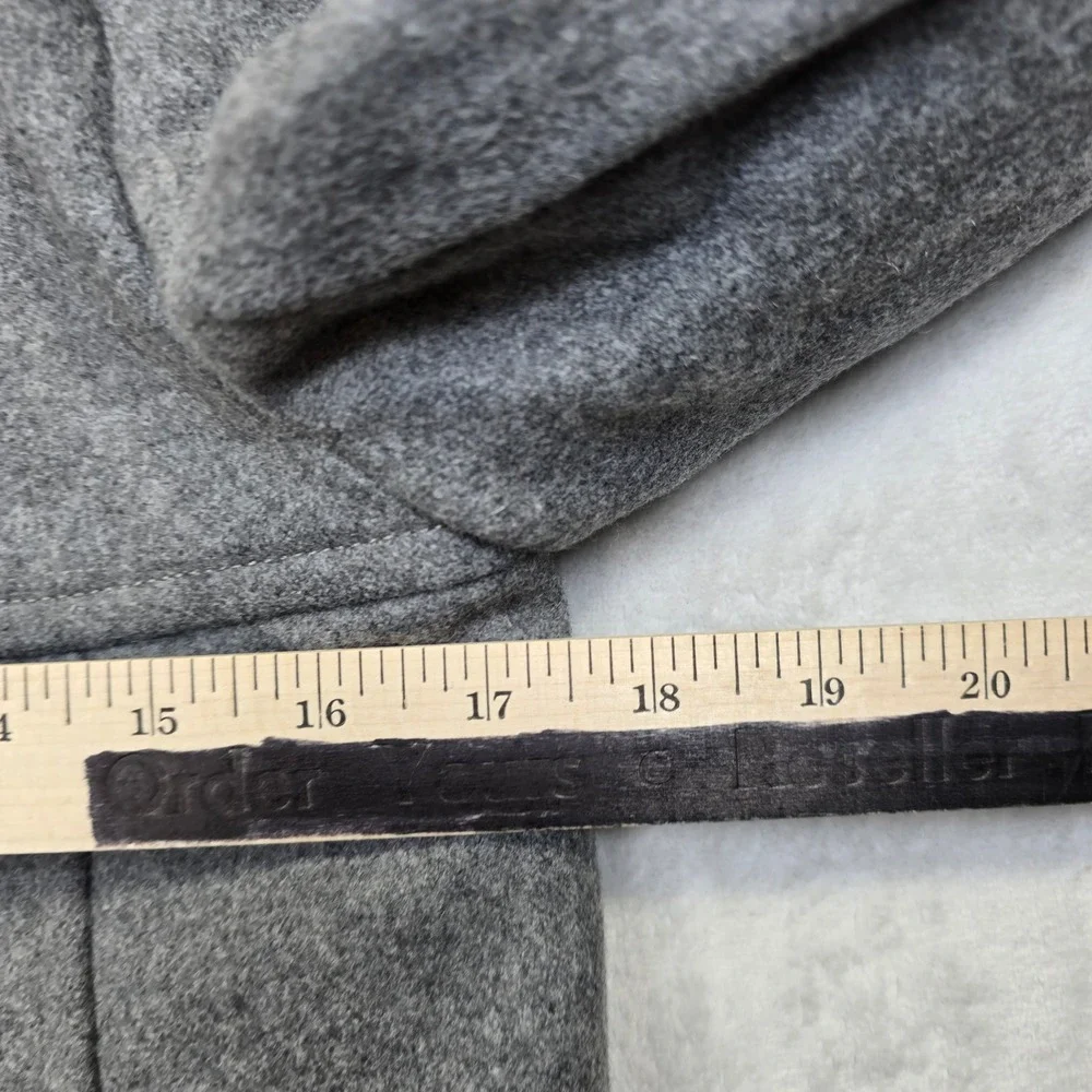 J Crew Duffle Coat Womens XS 0‎ Grey Melton Wool Italy Hood Toggle Peacoat
